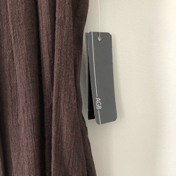 AGB Embroidered Short Sleeve Blouse In Brown & White Size M - Picture 3 of 9